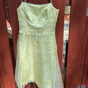 Ann Taylor Lime Green Silk Dress, Size 0